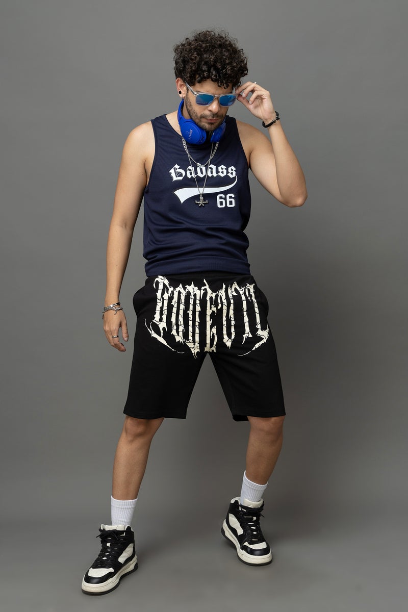 Go Devil Printed Black Shorts For Men - Image 4